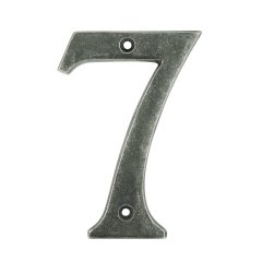 Facade Decoration Numbers & Letters House cipher 7 seven trendy cool nickel - 102 mm