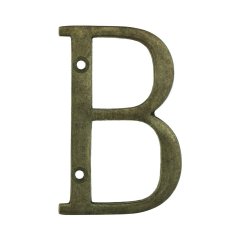 Façade lettre B en laiton ancien - 76 mm