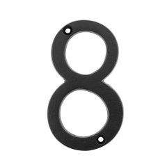 Geveldecoratie Nummers & Letters Huisdeur nummer 8 acht zwart staal - 102 mm