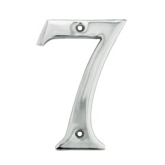 Facade Decoration Numbers & Letters Home number 7 seven shiny chrome - 102 mm