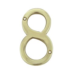 Facade Decoration Numbers & Letters Door cypher 8 eight polished brass - 102 mm