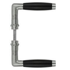 Door handle nickel black grip Artern - 110 mm