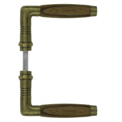 Door handle bronze wood grip Ahlen - 110 mm