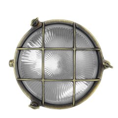 Ship wall lamp round bronze Triton - 22 cm