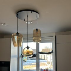 Kitchen lamp tube amber glass Gavi - Ø 18 cm