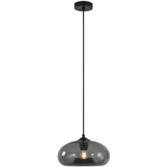 Binnenverlichting Hanglamp retro grijs rookglas Bobbio - Ø 28 cm