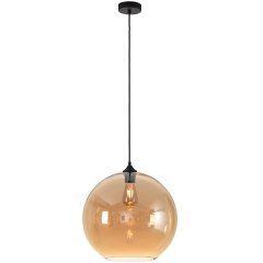 Suspension boule verre ambrée Puglia - Ø 40 cm