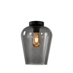 Loftlampe kalk grå glas Agordo - Ø 24 cm