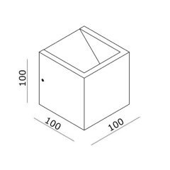 Væglampe Cube up down metal Torno - 10 cm