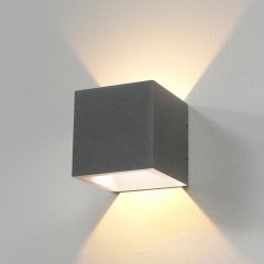 Muurverlichting Wandlamp Cube up down grijs Torno - 10 cm