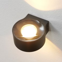 Væglampe rond up down sort Bardi - 6.5 cm