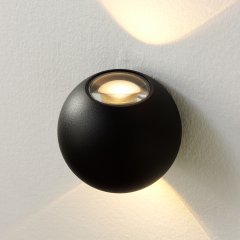 Wall lamp bulb up down black Aviano - Ø 10 cm