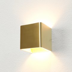 Wall lamp led up down gold Carré - 10 cm