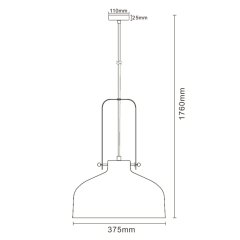 Fabrik lampe industriel sort Vaglia - Ø 37,5 cm