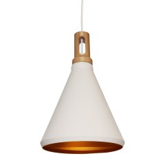 Hanging lamp conical white gold Cantù - Ø 26 cm