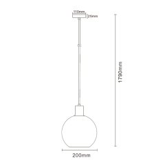 Hanglampje chroom rookglas Faeto - Ø 20 cm