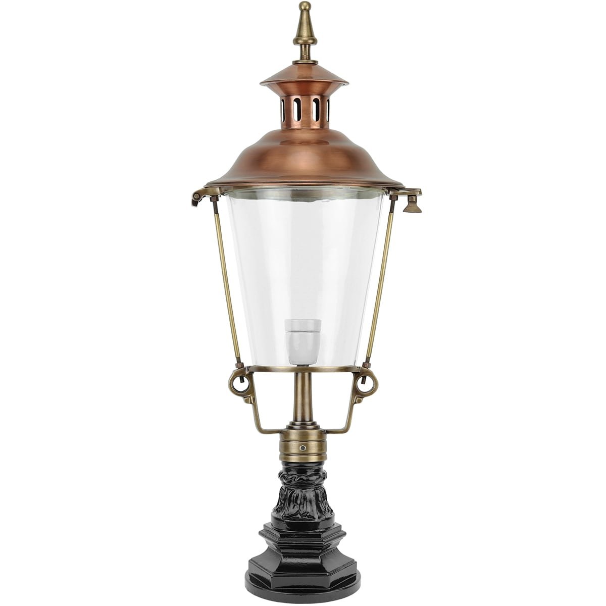 Outdoor Lighting Classic Rural Pillar lamp Hoogeveen copper - 81 cm