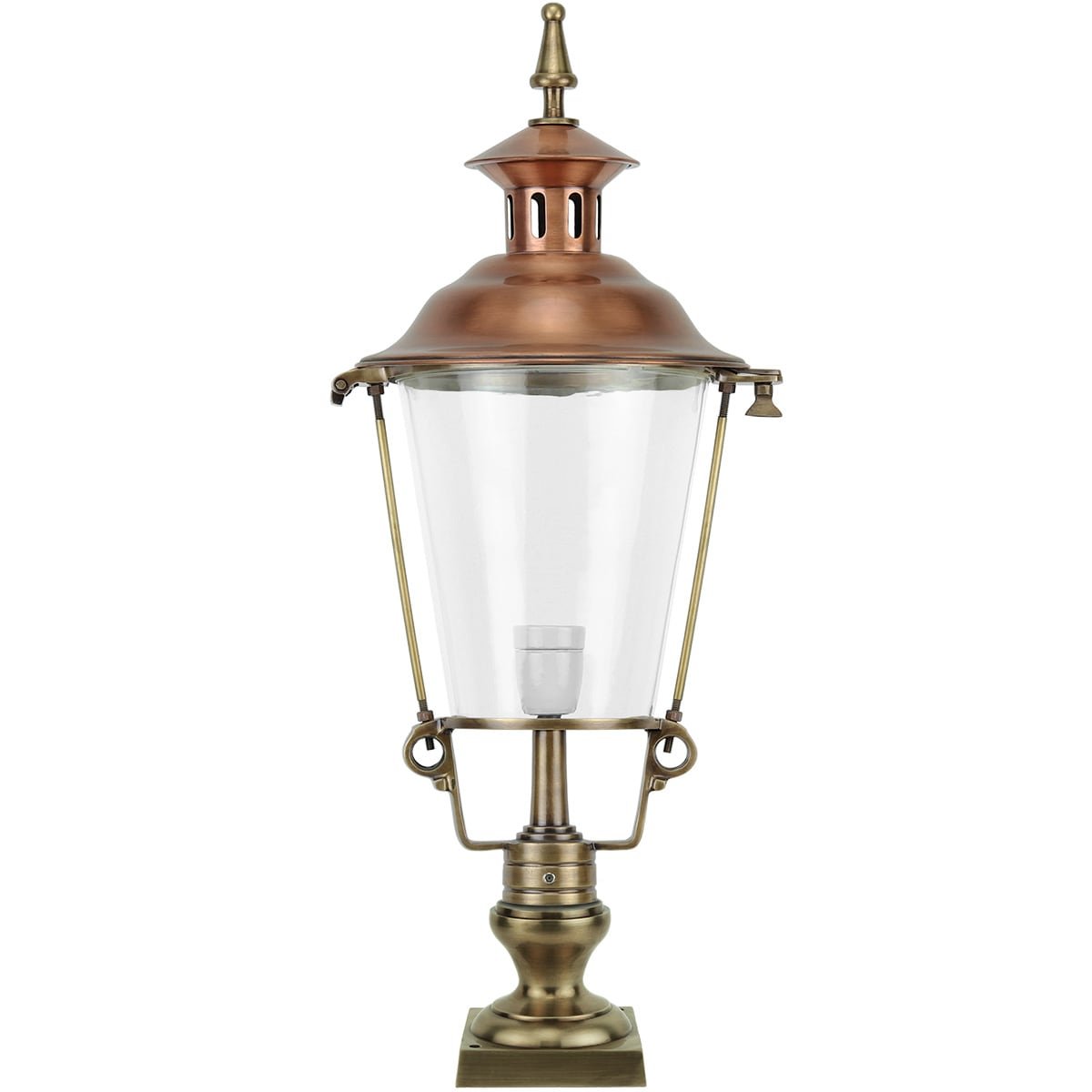 Pedestal lantern Bleskensgraaf brass - 83 cm