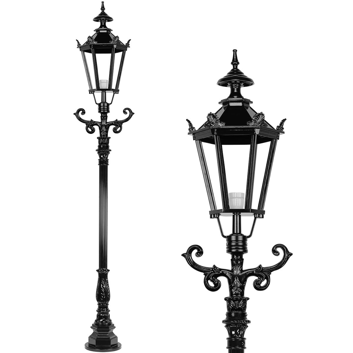 Outdoor Lighting Rural Lantern pole with crowns Avenhorn XL - 260 cm