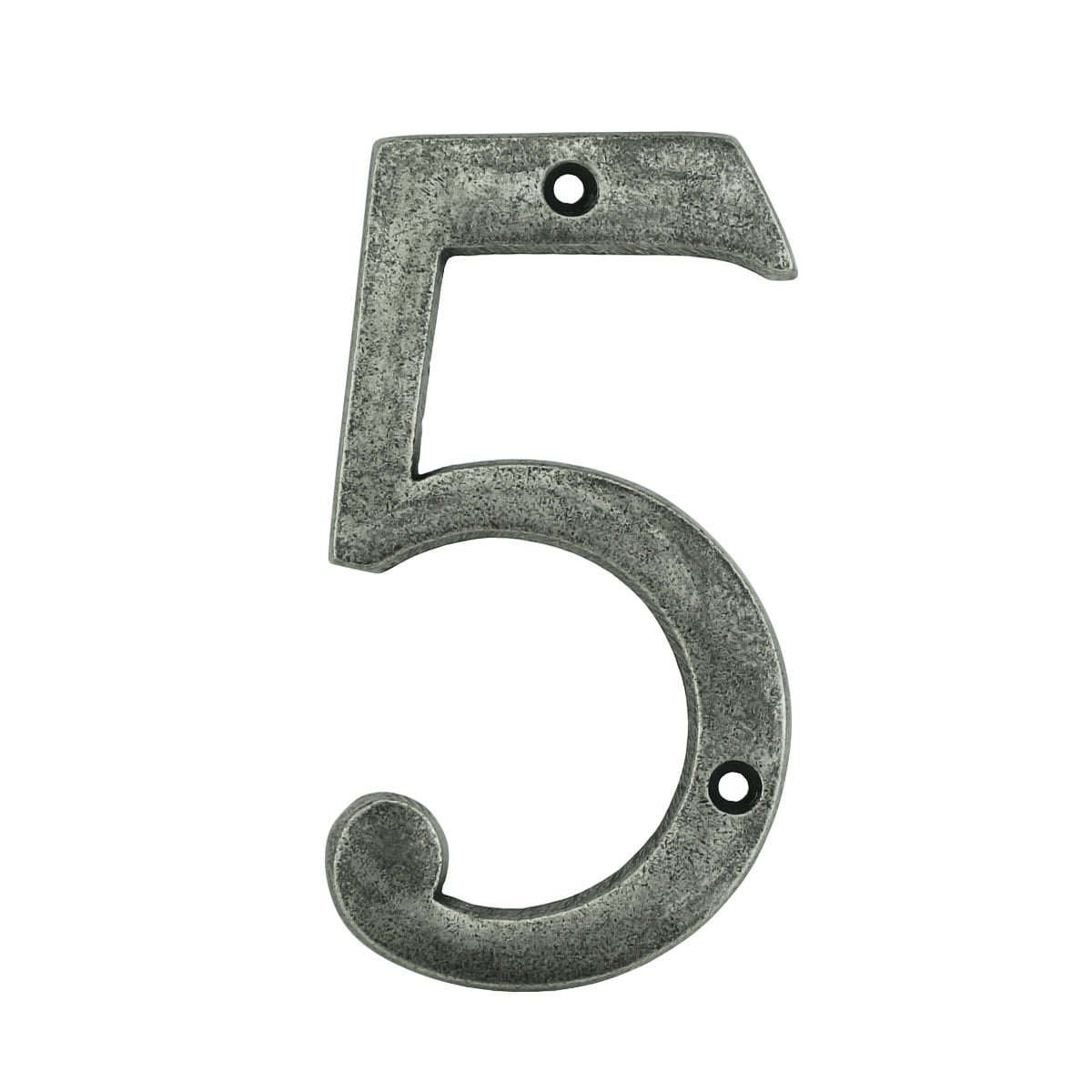 House number 5 five old fashion silver - 103 mm