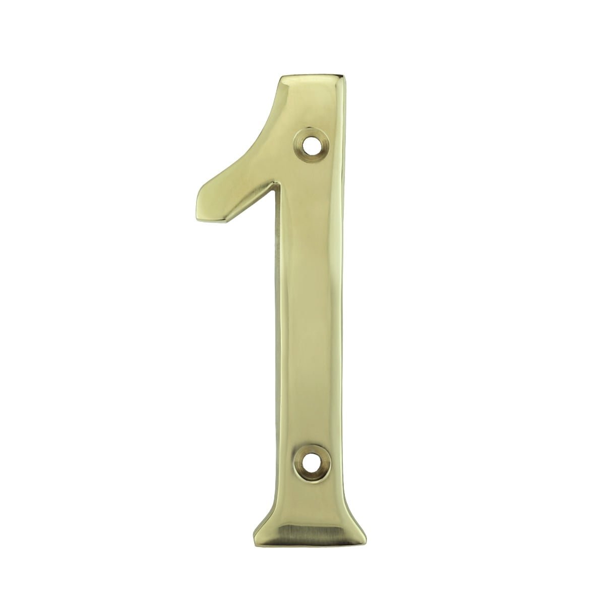 Facade Decoration Numbers & Letters Door number 1 one polished brass - 101 mm