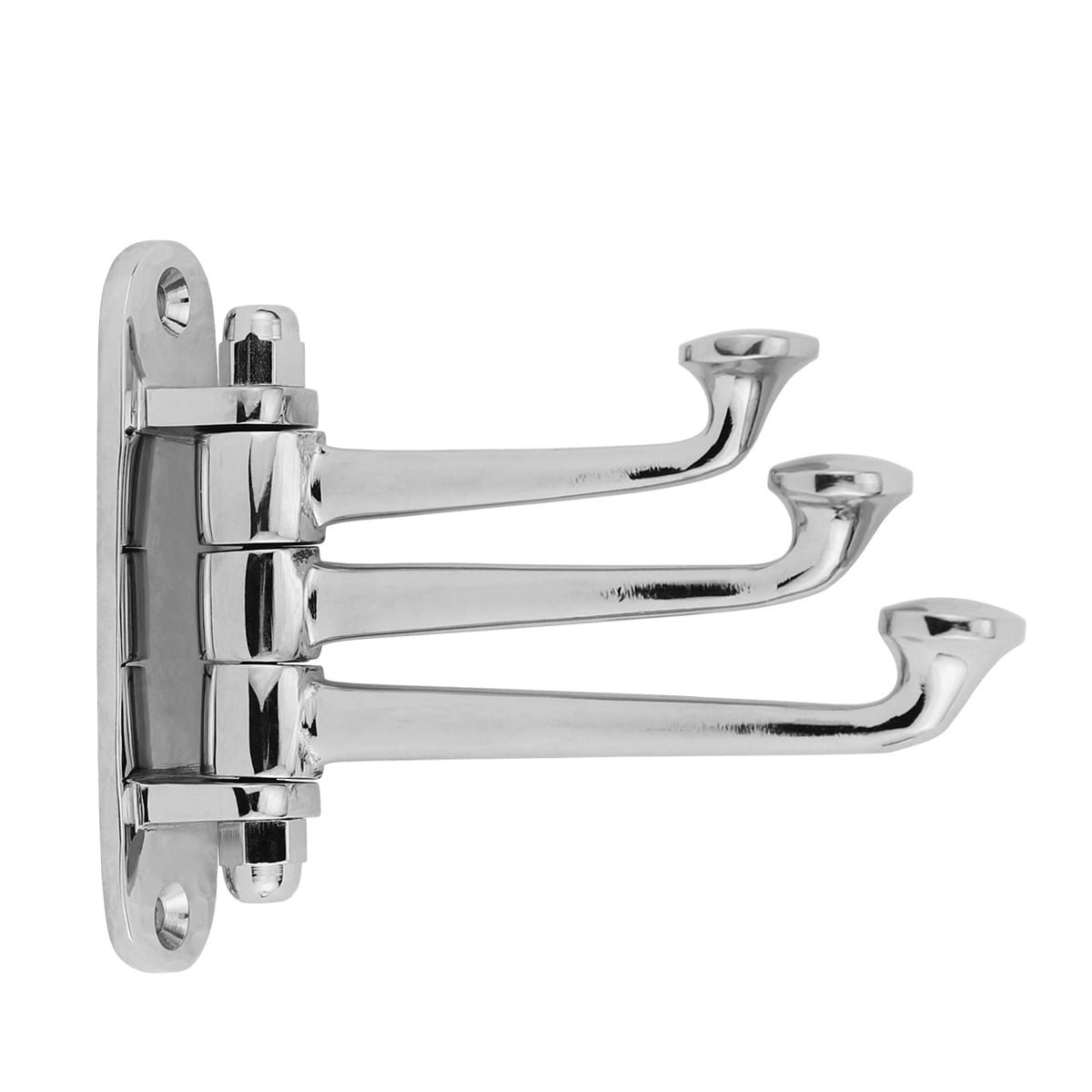 Clothes hook with 3 arms nickel Belgern - 76 mm