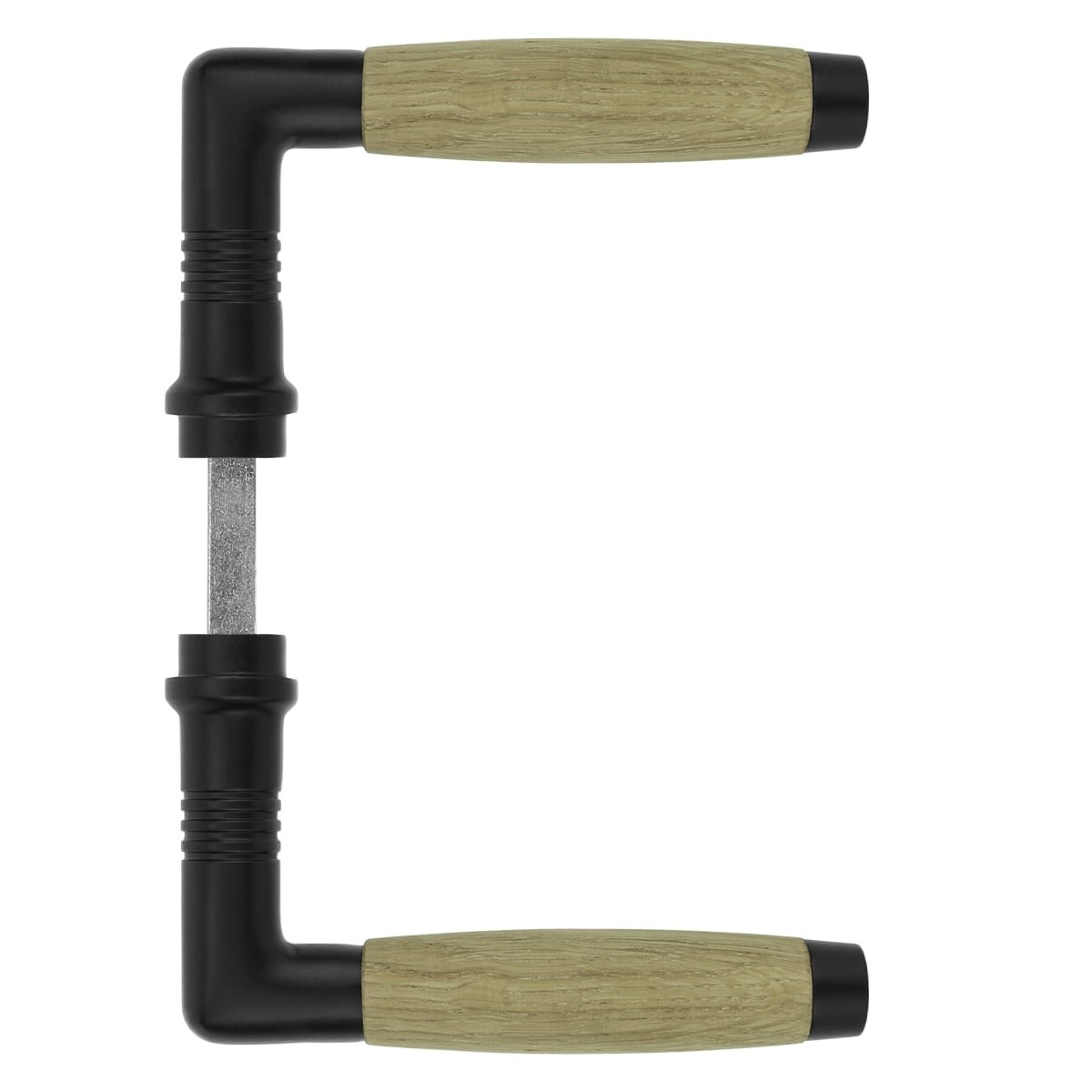 Door crank black iron oak wood Iburg - 110 mm