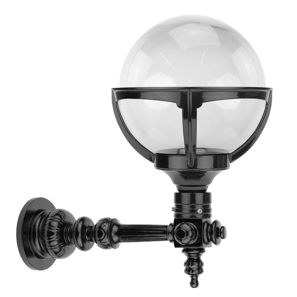 Kuglelampe på stang klart glas Erichem - 40 cm
