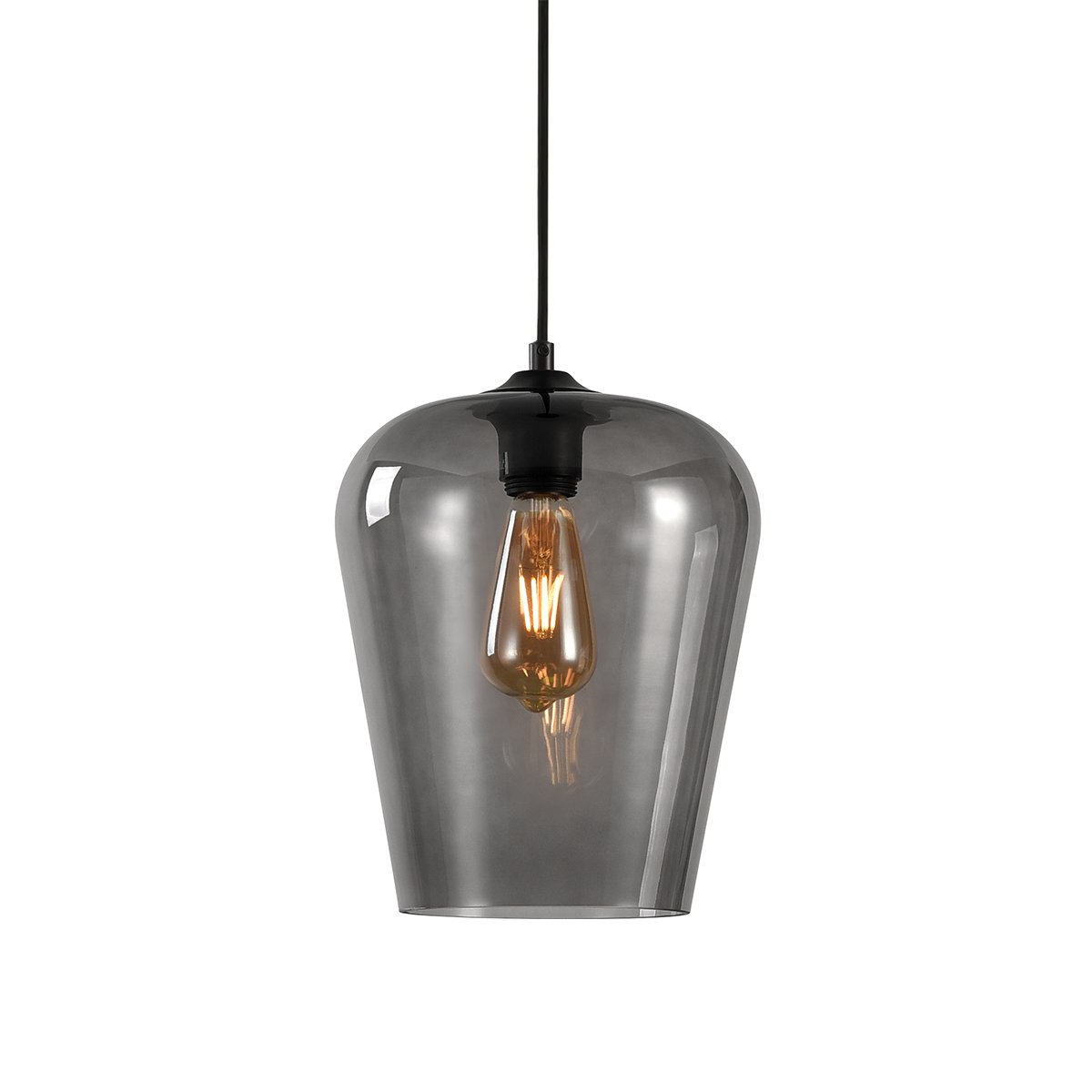 Hanging lamp modern grey glass Alghero - Ø 23 cm