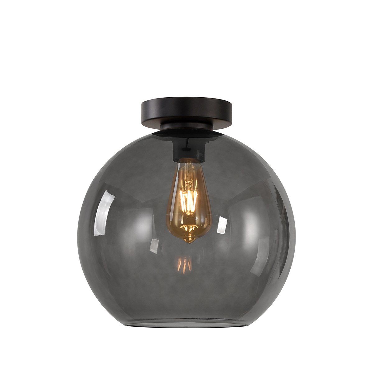Loftlampe grå kugleglas Mura - Ø 30 cm