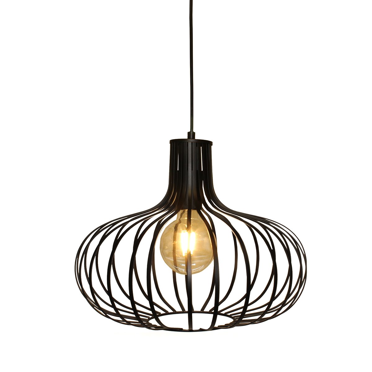 Design Verlichting Hanglamp draad ijzer zwart Coredo - Ø 38 cm