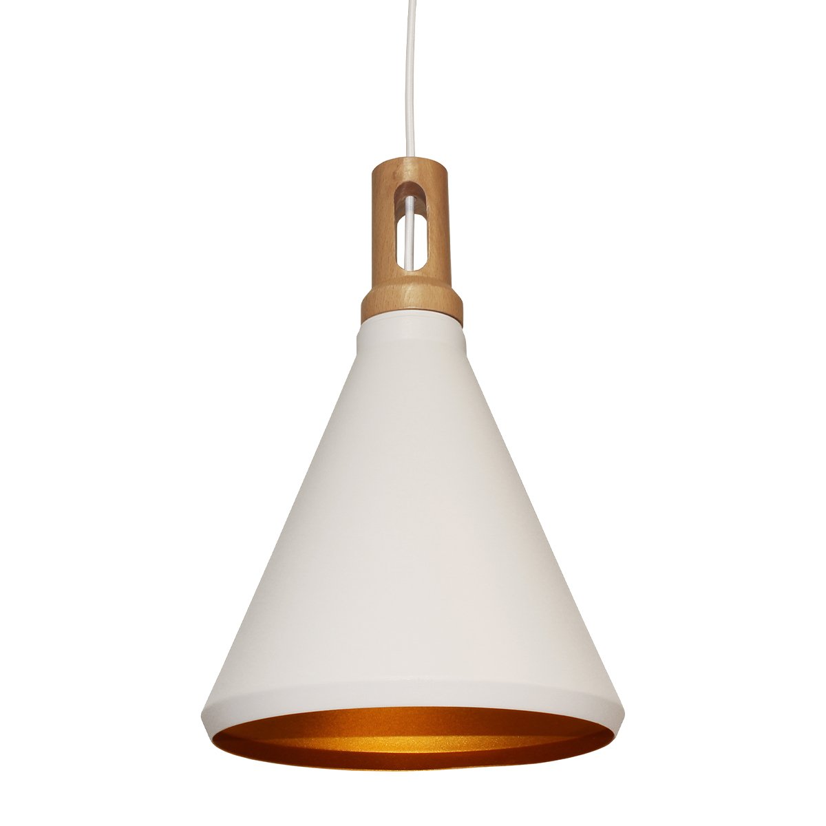 Hanglamp conisch wit goud Cantù - Ø 26 cm