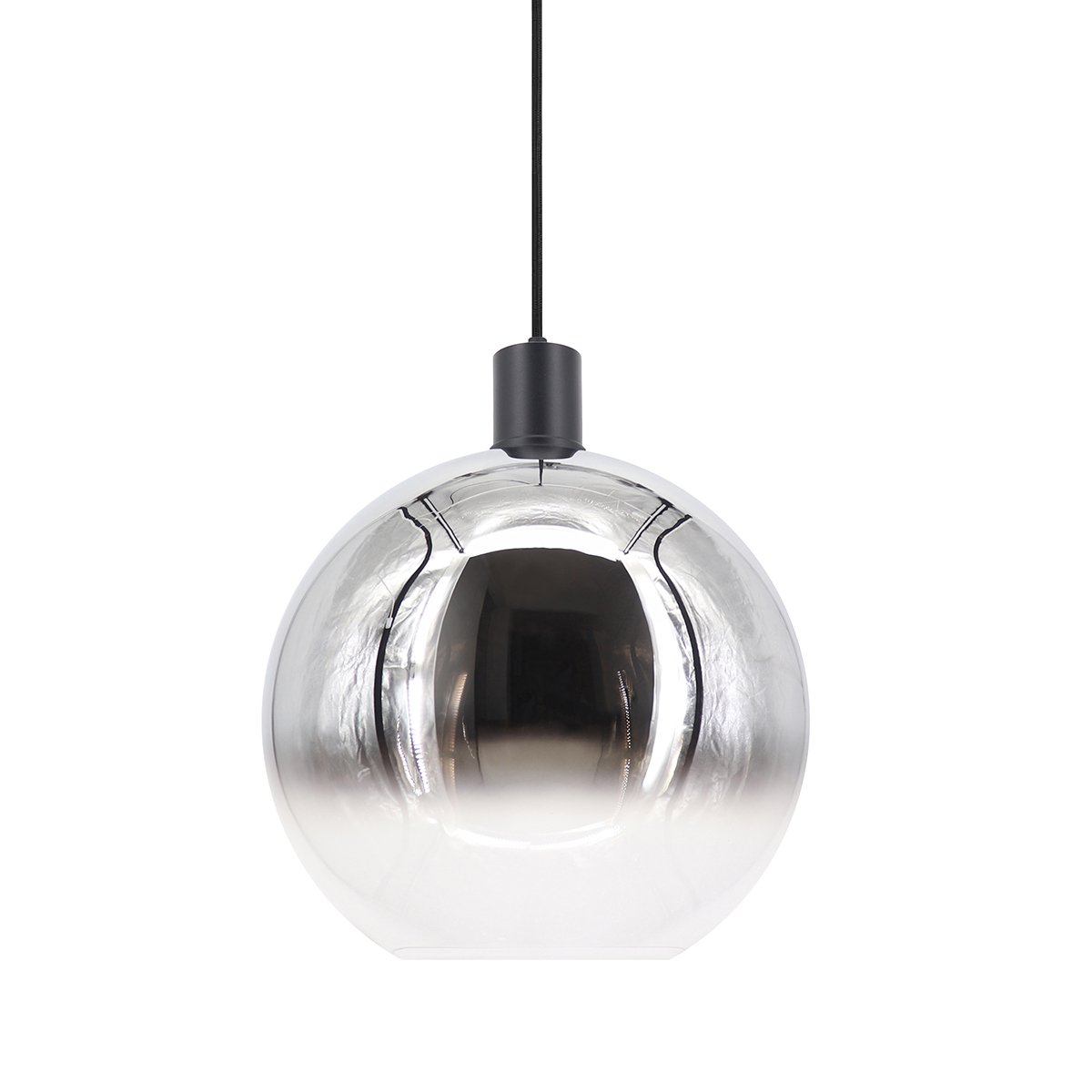 Pendellampen Hanglamp chroom rookglas Todina - Ø 30 cm