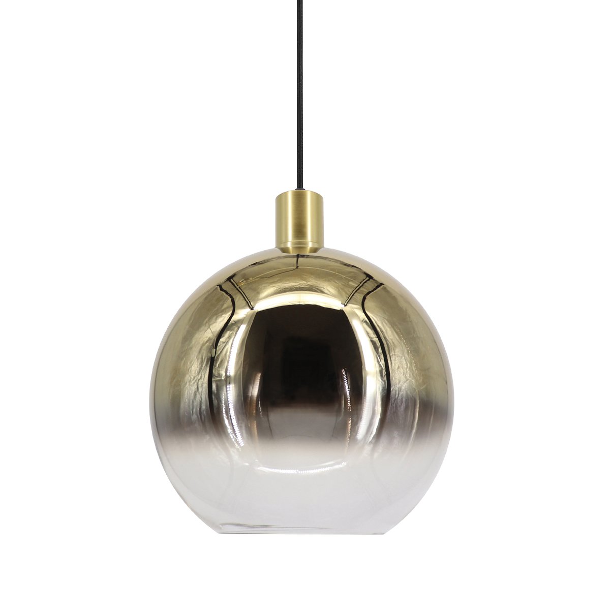 Sfeerverlichting Hanglamp goud rookglas Todina - Ø 30 cm