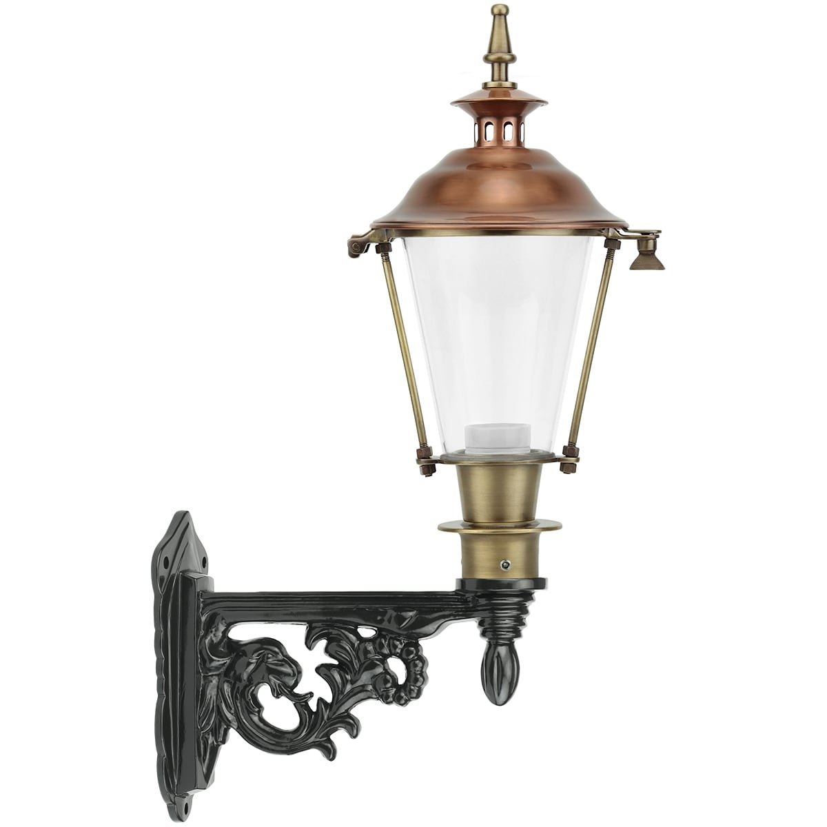 Buitenlampen Klassiek Landelijk Lampje schutting rond Geulhem brons - 55 cm