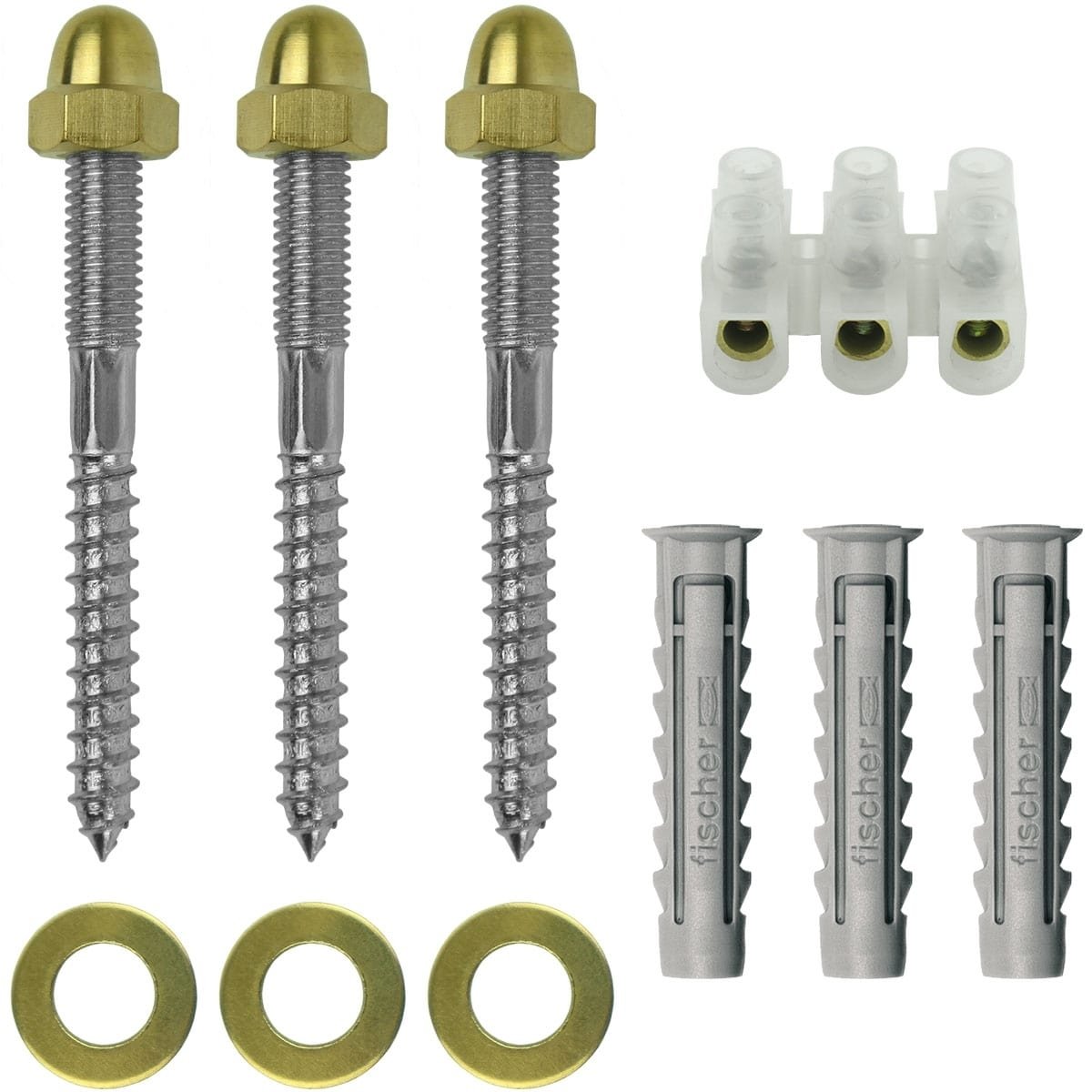 Outdoor Lighting Mounting Material Connection set M6 stick screws - 3-pieces