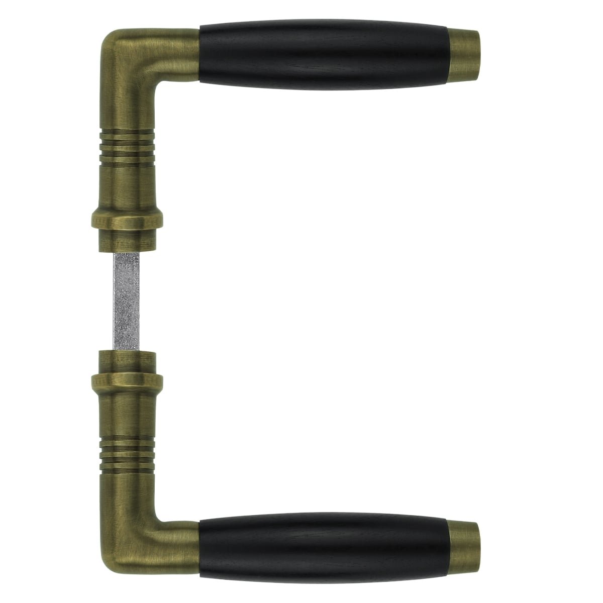 Hardware Door Crutches Door crank brass black wood Krempe - 110 mm