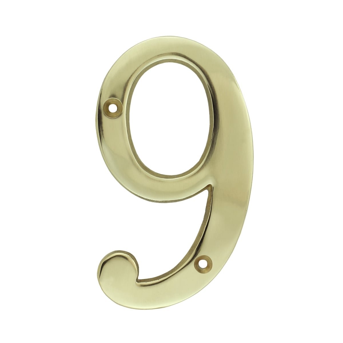 Facade Decoration Numbers & Letters Door number 9 nine brass - 102 mm