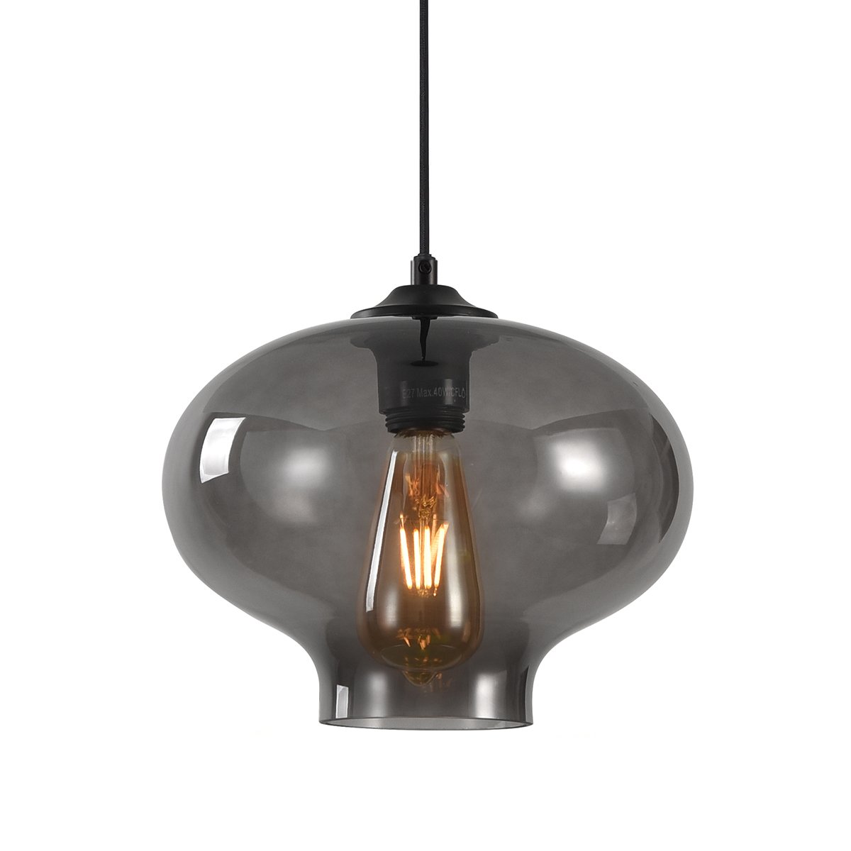 Plafondverlichting Hanglamp design rookglas Cembra - Ø 26.5 cm