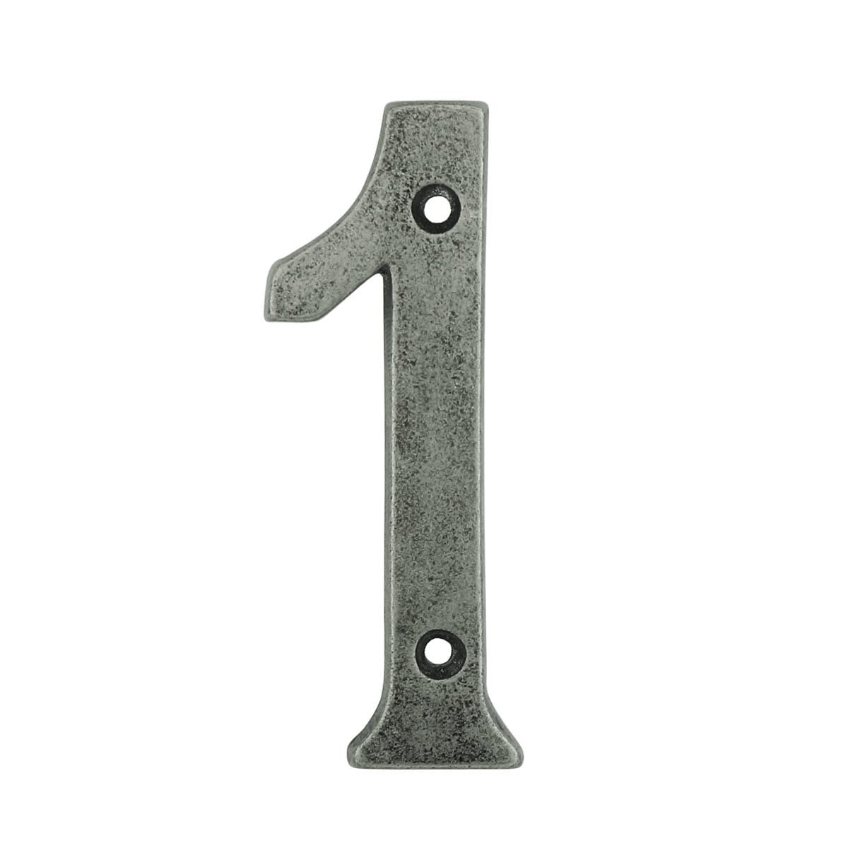 Facade Decoration Numbers & Letters House number 1 one industrial nickel - 101 mm