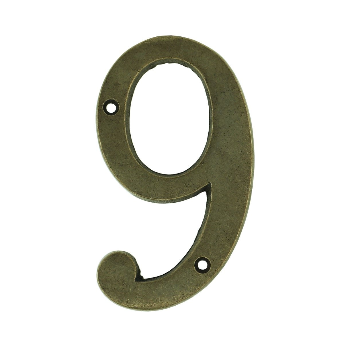 Facade Decoration Numbers & Letters House number 9 nine classic brass - 102 mm