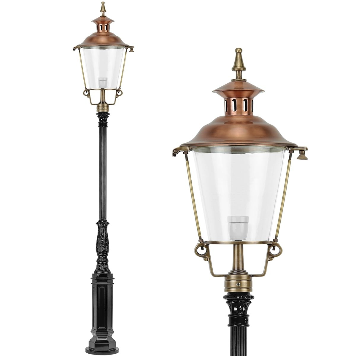 Outdoor lighting Classic Rural Lantern post cast aluminum Bruinisse - 295 cm