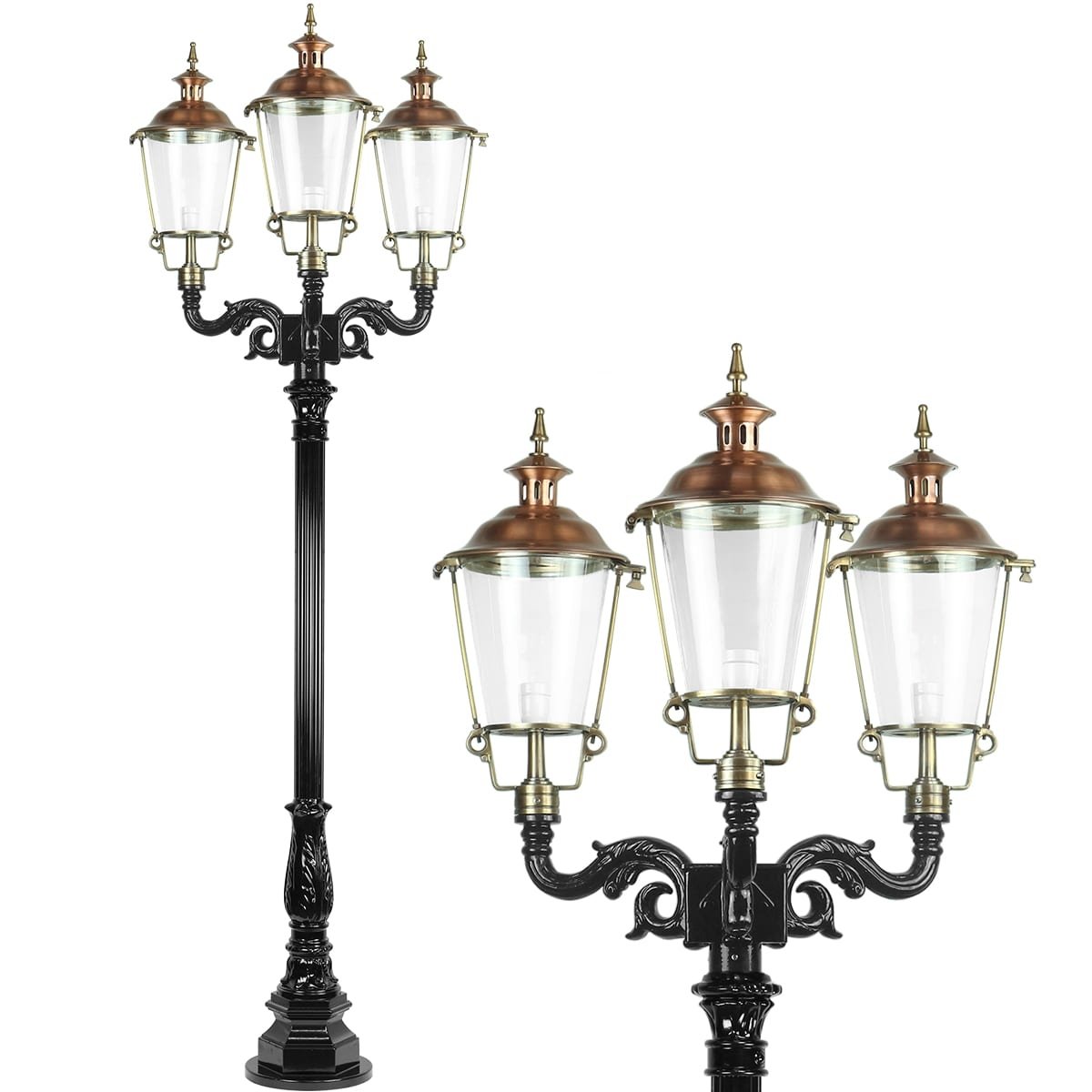 Außenbeleuchtung Klassisches Ländlich Laternenpfahl Bergambacht 3 lampe - 240 cm