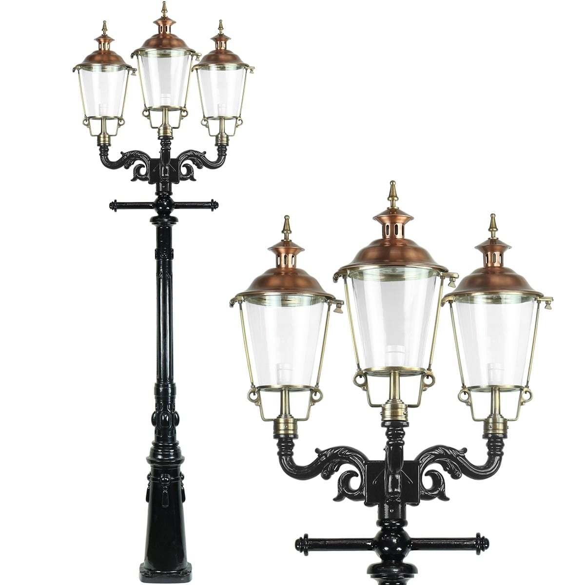 Buitenverlichting Klassiek Landelijk Lantaarnlamp Bikkershorn 3-lichts - 250 cm