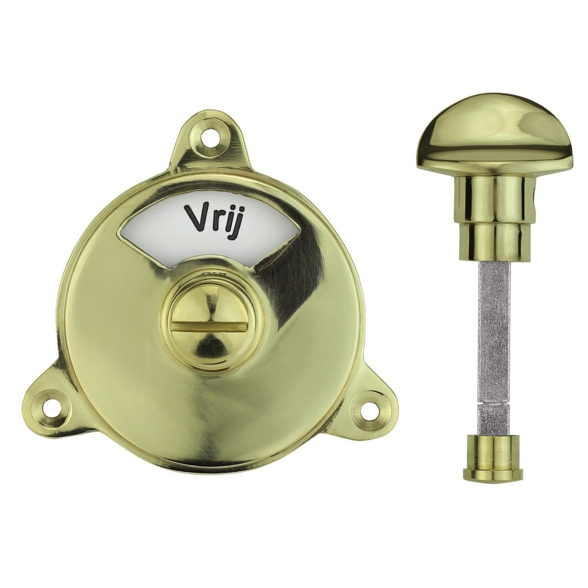 Hardware Toilet Locks Toilet lock round polished brass - Ø 58 mm