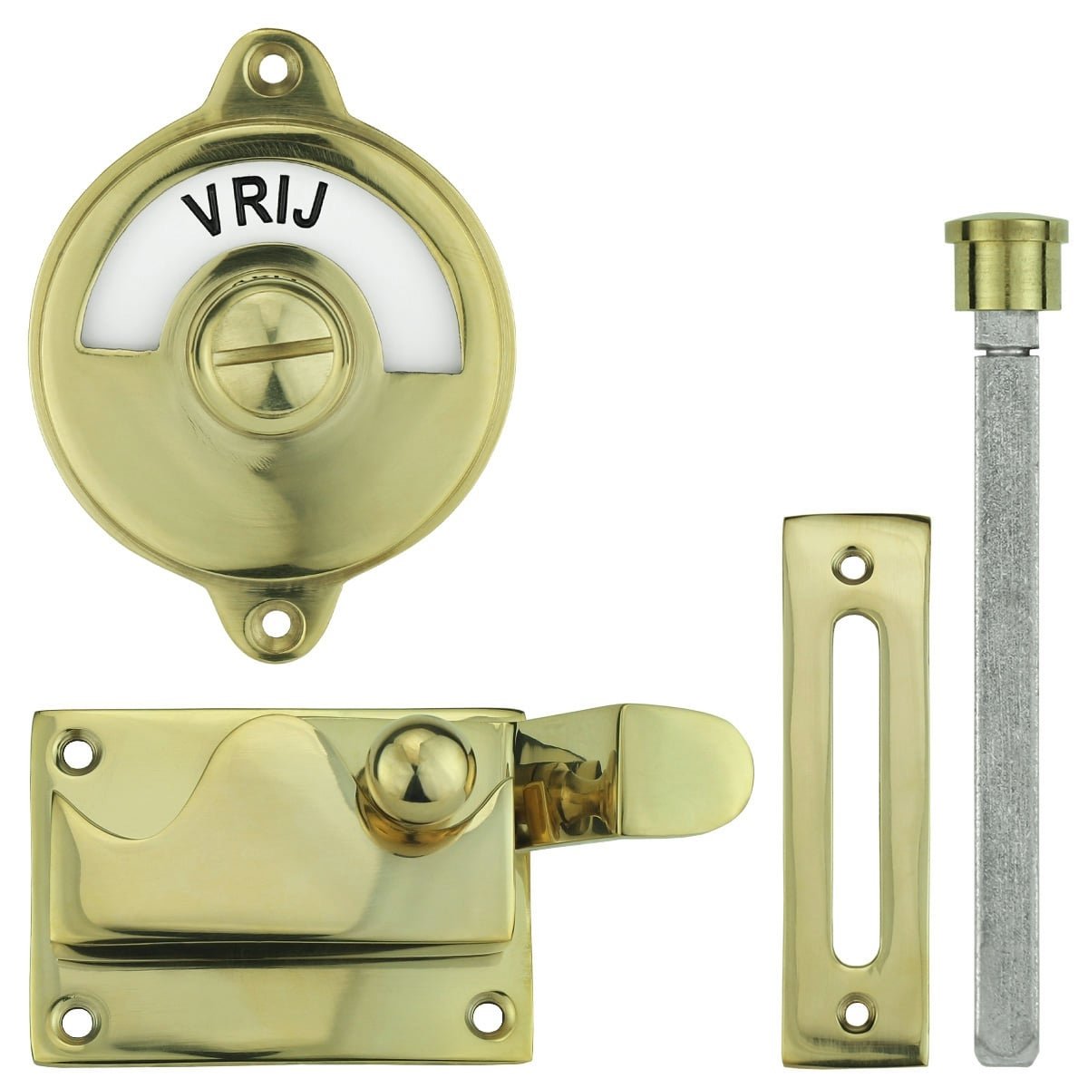 Toilet lock with lever brass - Ø 60 mm
