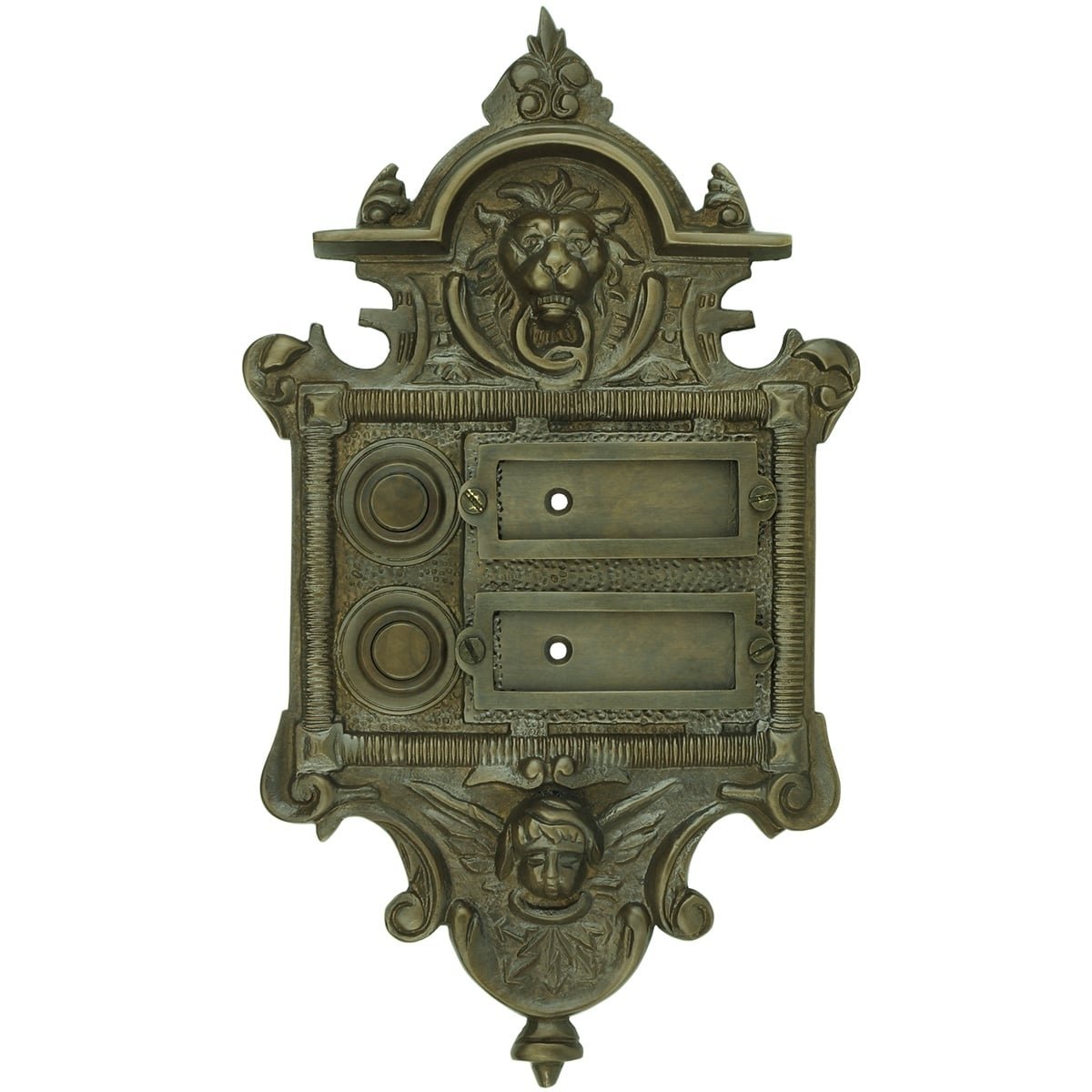 Doorbell double antique brass Aken - 215 mm