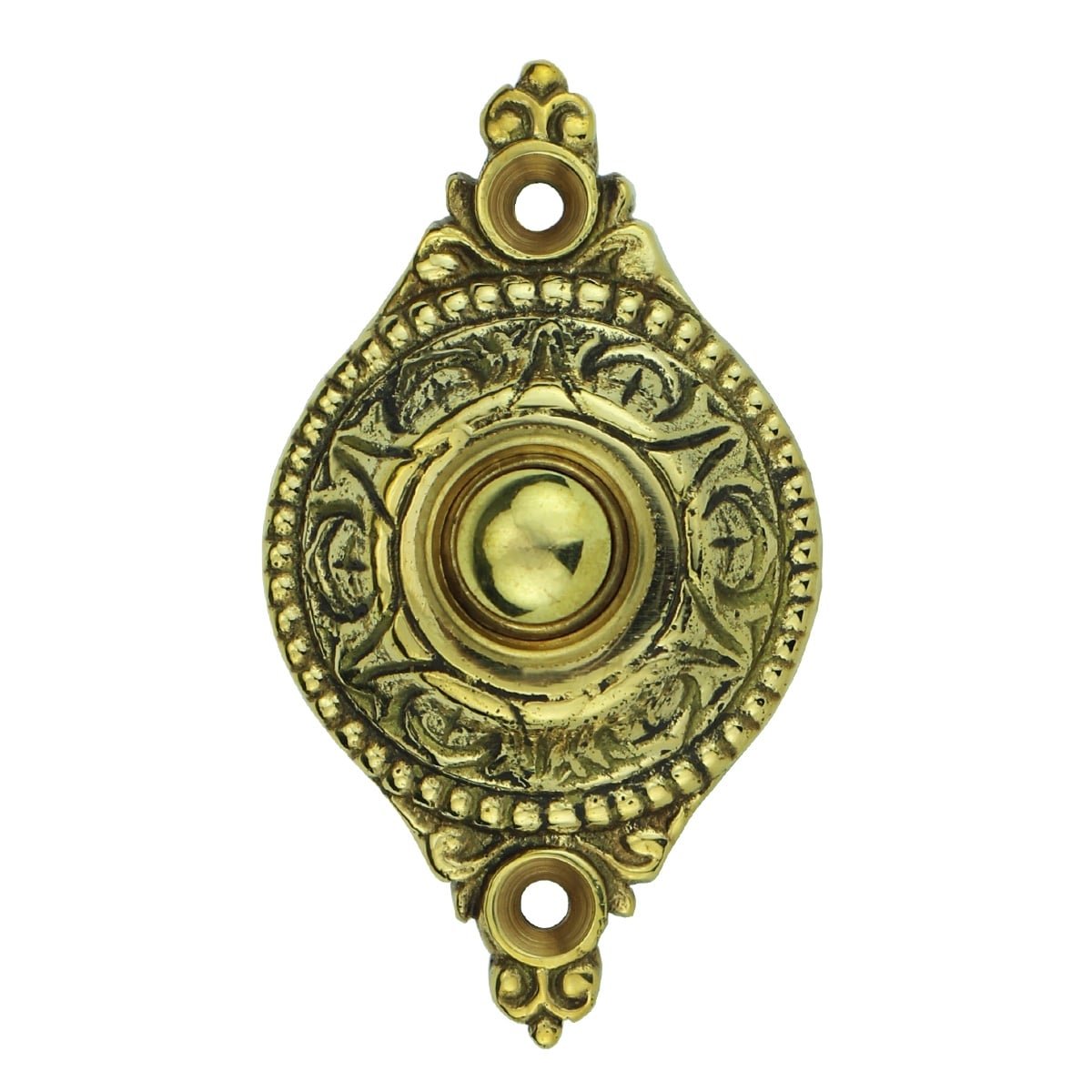 Doorbell oval rustic brass Geisa - 83 mm