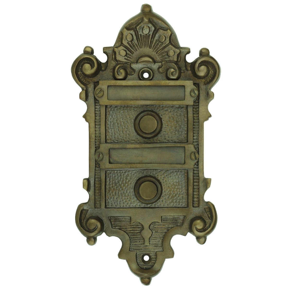 Dørklokke duo med navneskilt bronze - 180 mm