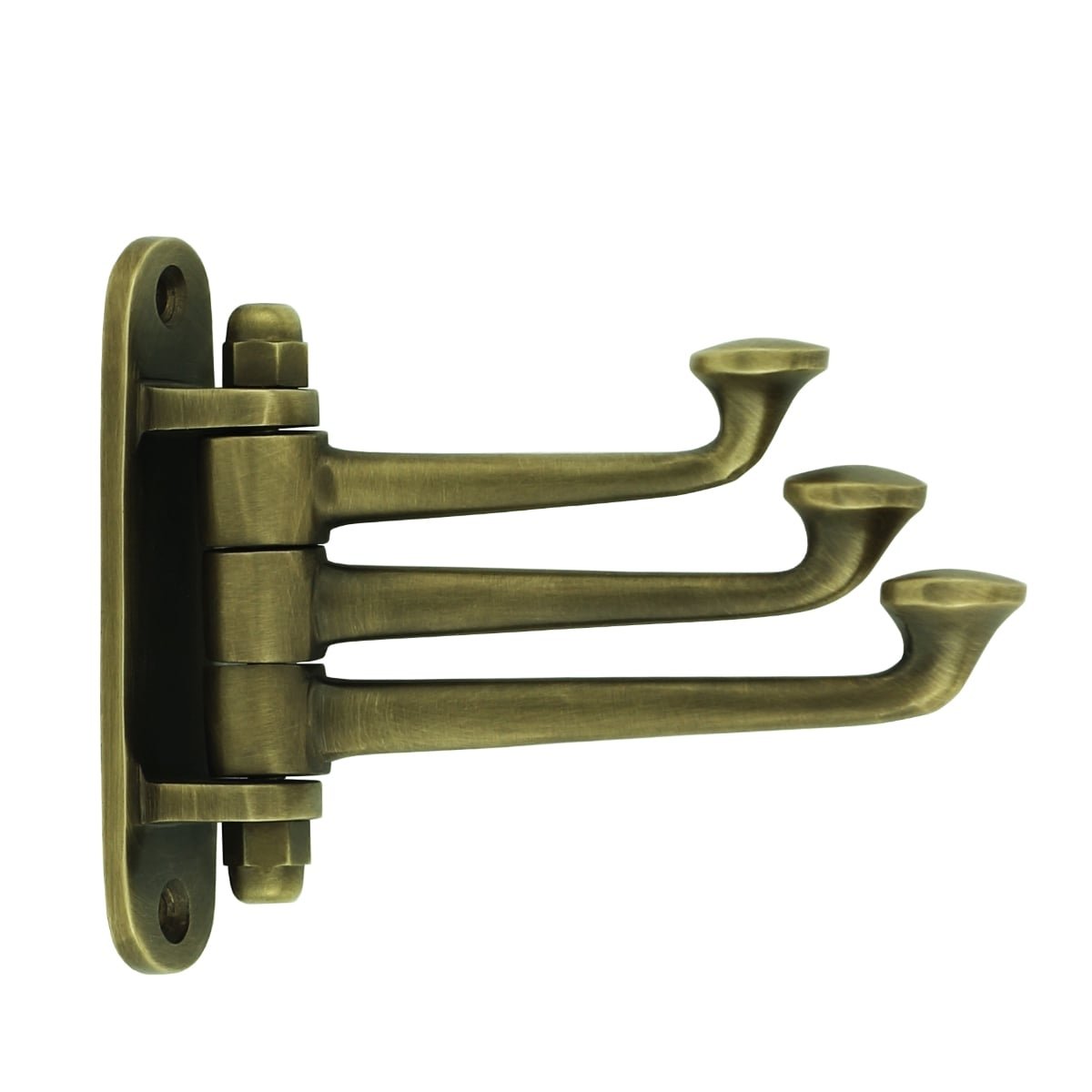 Clothes hook 3 arms brass Barntrup - 76 mm